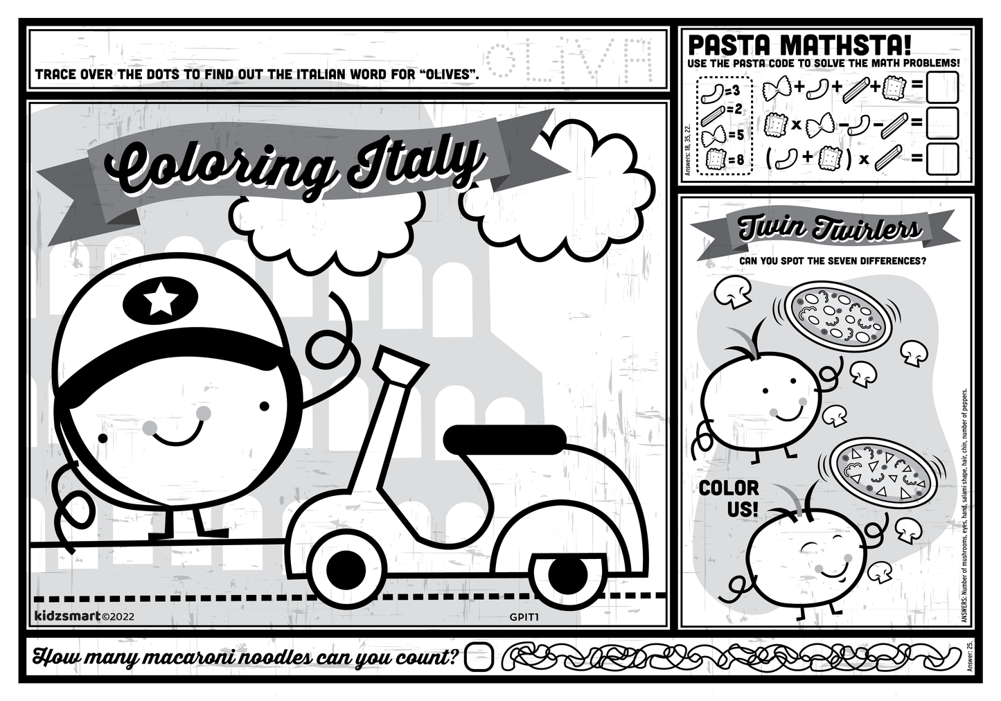 Tomato-Tastic Italian Kids’ Activity Placemat – Customizable for Family-Friendly Restaurants & Pizzerias