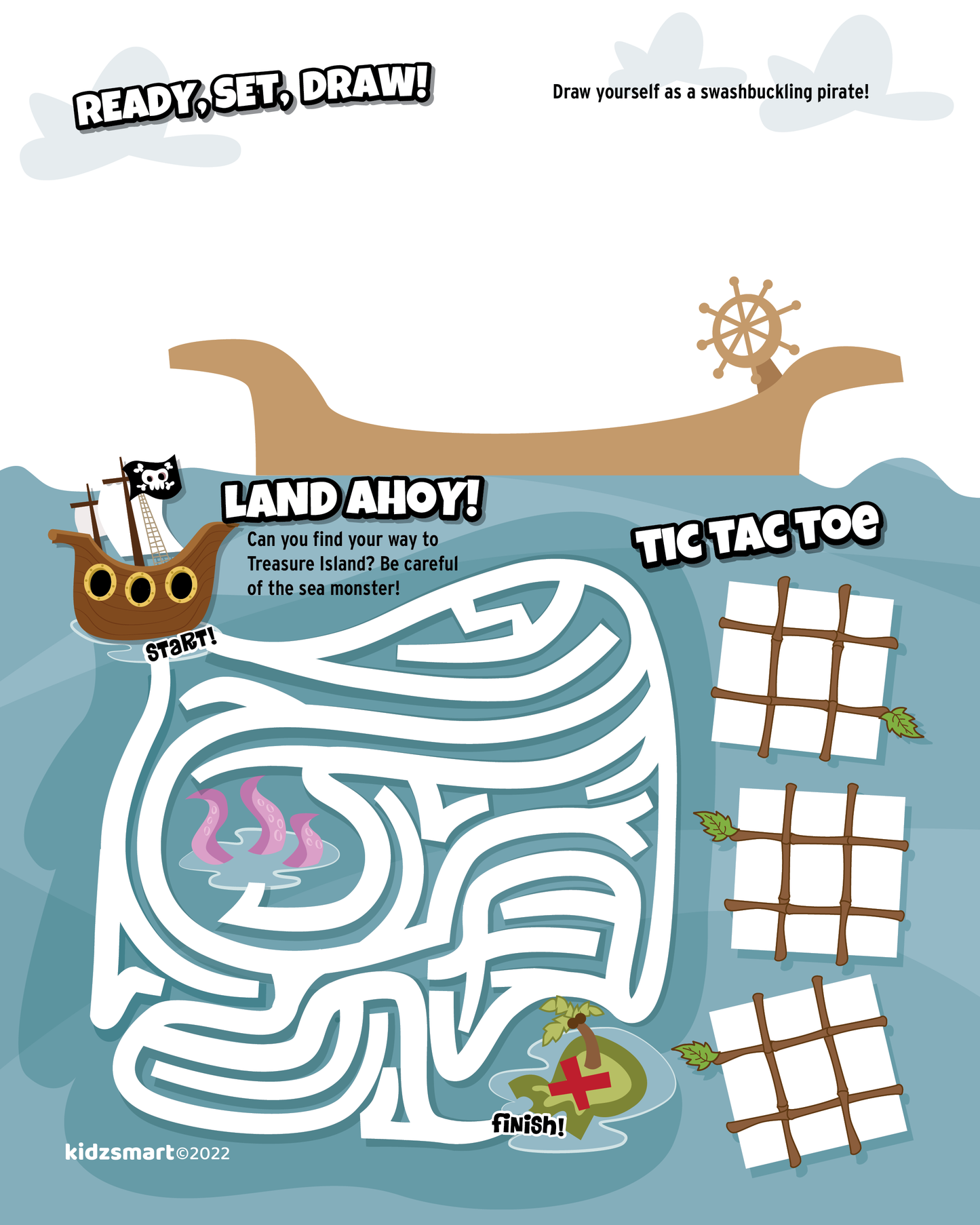 Madventures Adventure-Themed Kids’ Activity Books – 4-Page Variety Pack for Restaurants & Family Venues