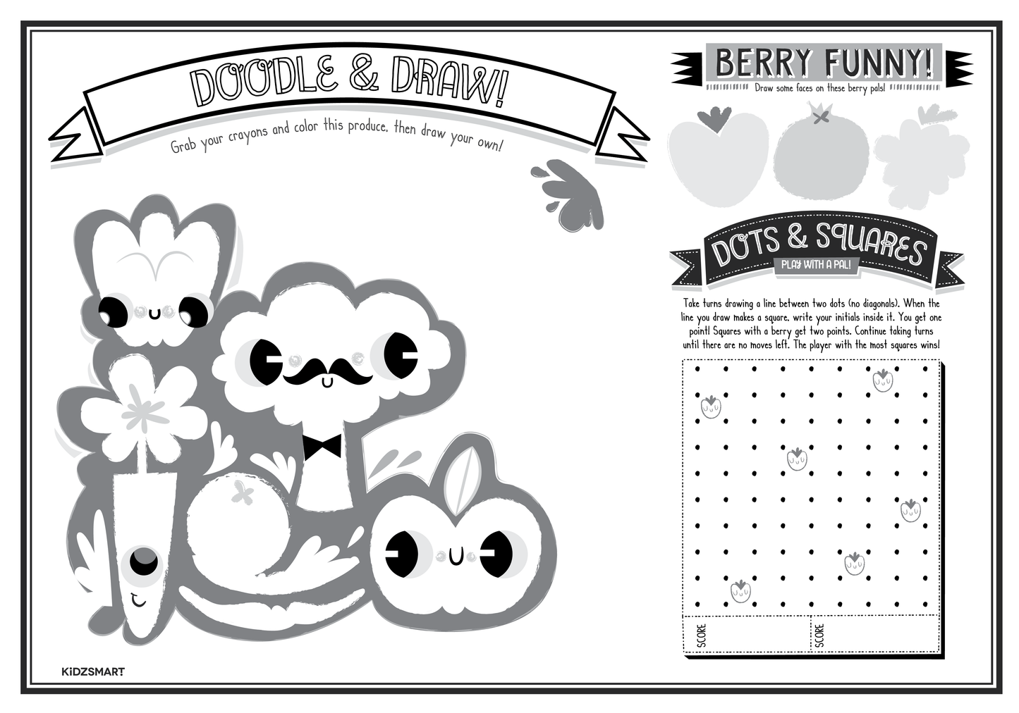Fun Mix Kids’ Activity Sheets – 4-Themed Variety Pack for Restaurants, Offices & Family-Friendly Venues