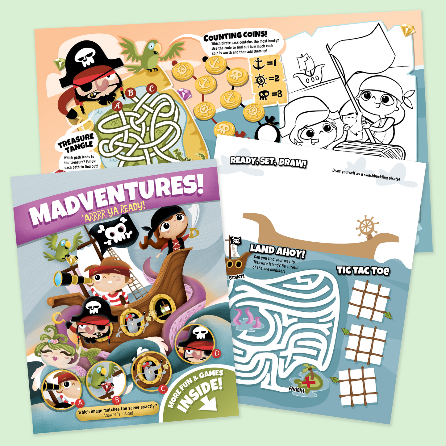 Madventures Arrrr Ya Ready? | 4-Page Kids Activity Book