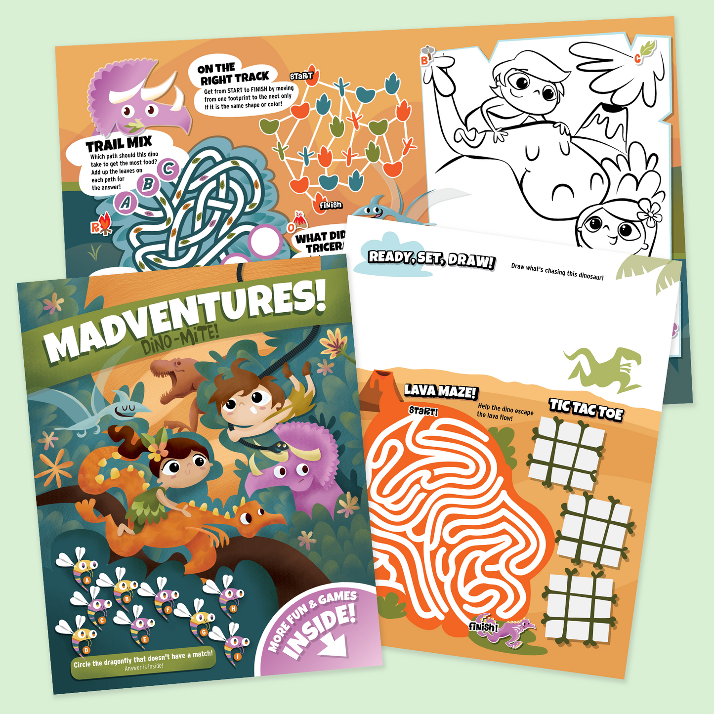 Madventures Dino-Mite | 4-Page Kids Activity Book