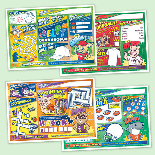 Sports | 4 Activity Sheets | Variety Package