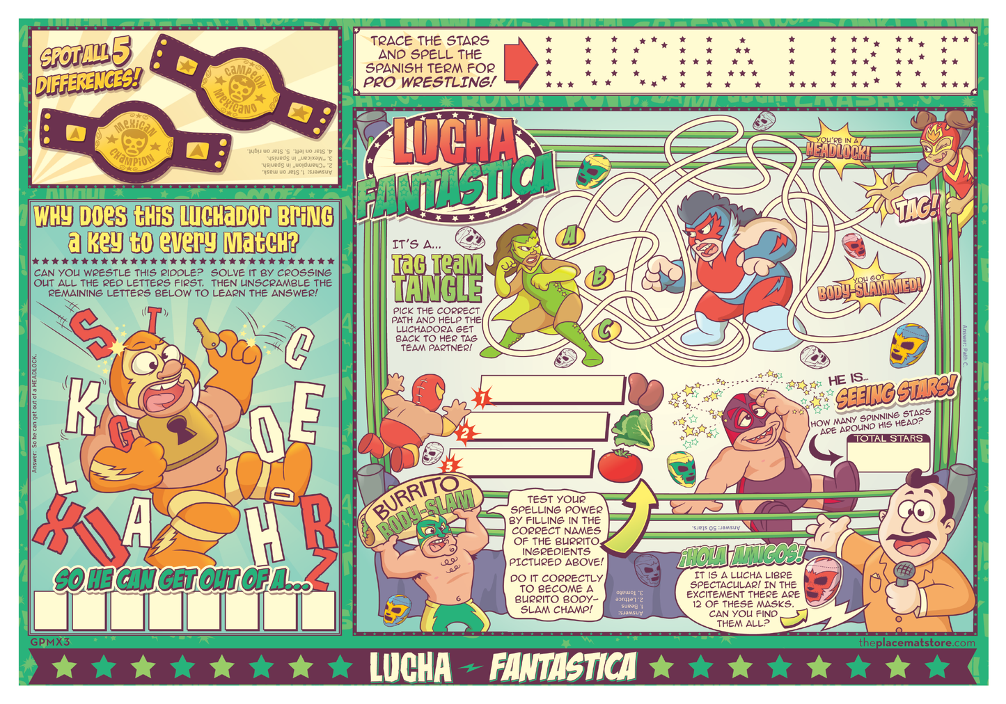 Luchadores Placemat