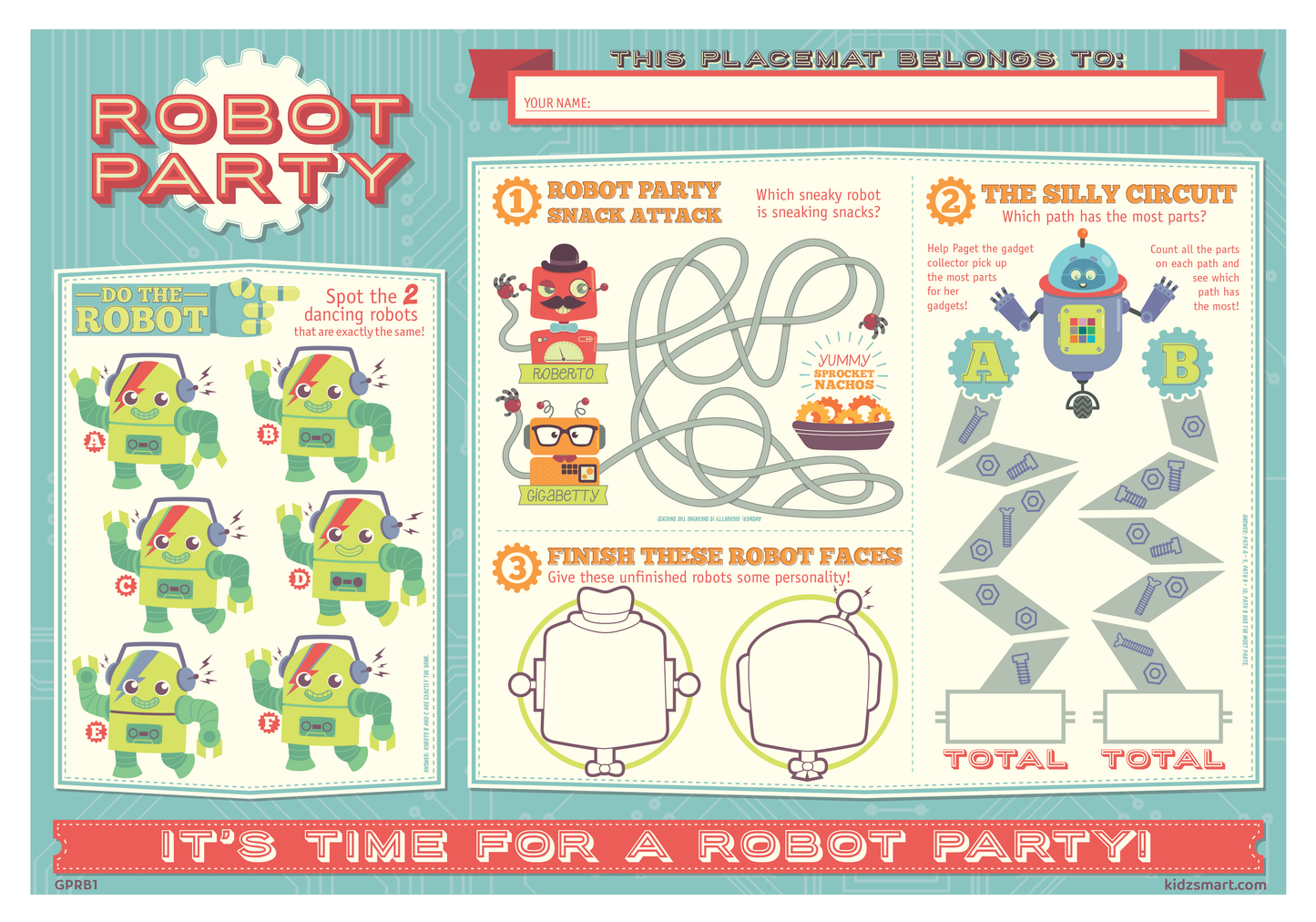 Robot Party Placemat