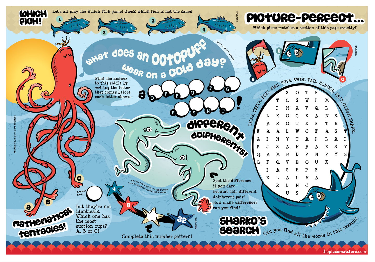 Ocean | 4 Activity Sheets | Variety Package